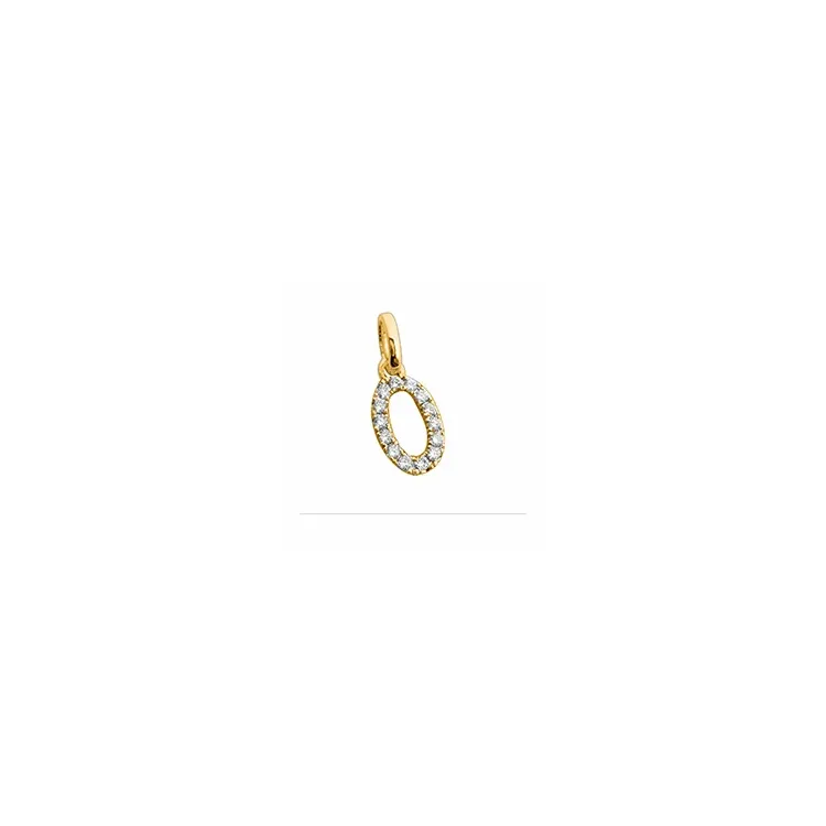 ovalt diamantvedhæng i 14 karat guld 0,12 ct