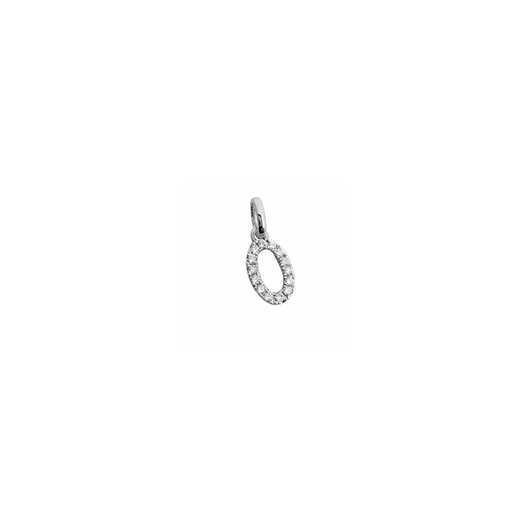 Ovalt diamantvedhæng i 14 karat hvidguld 0,12 ct