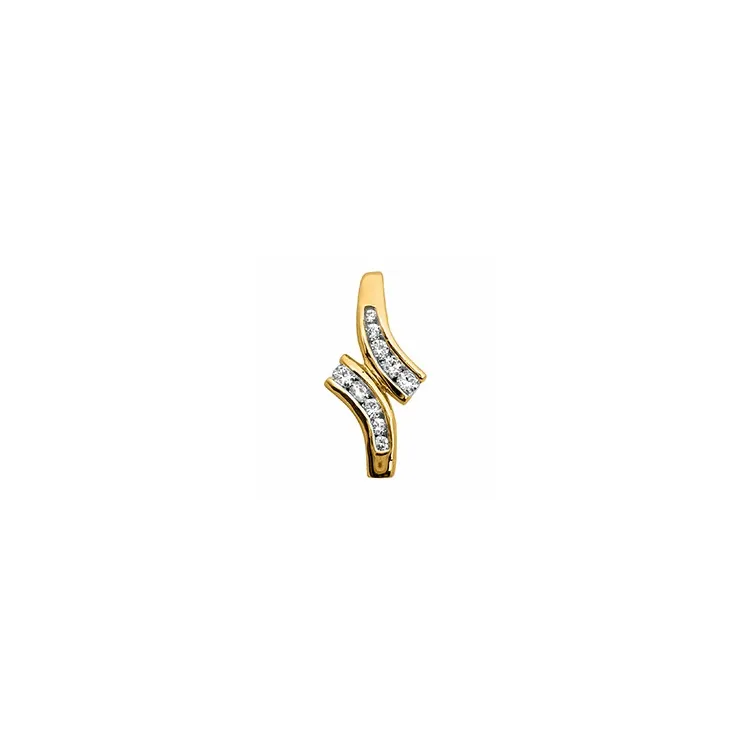 Trendy diamantvedhæng i 14 karat guld 0,10 ct
