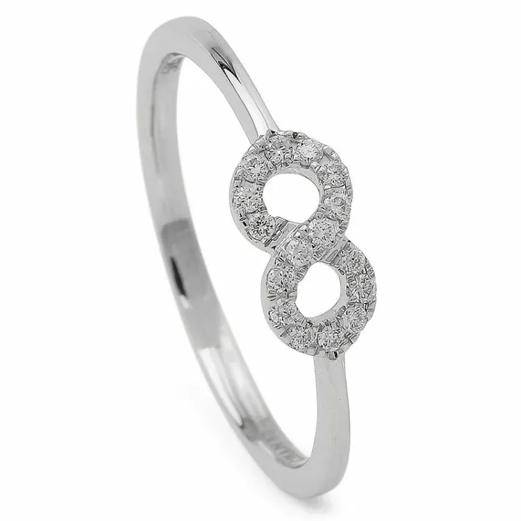Rund diamant ring i 14 karat hvidguld 0,10 ct