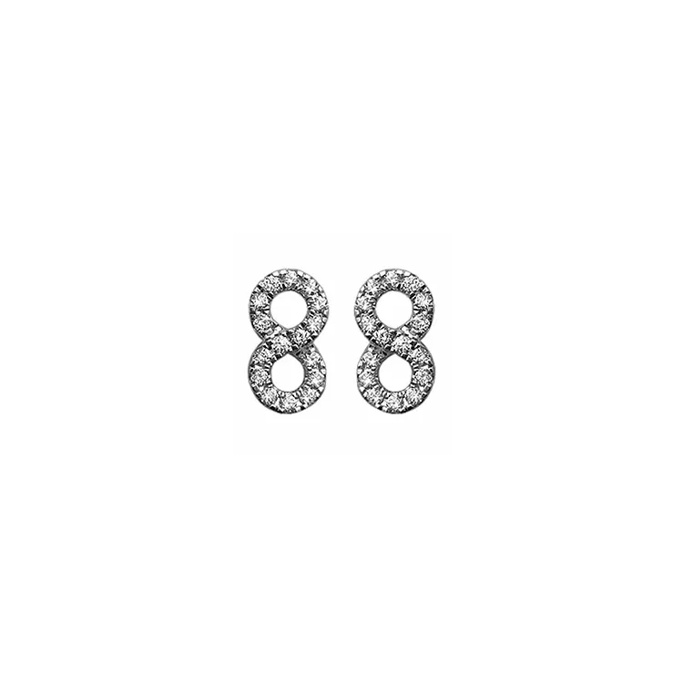 infinity diamant ørestikker i 14 karat hvidguld med diamant