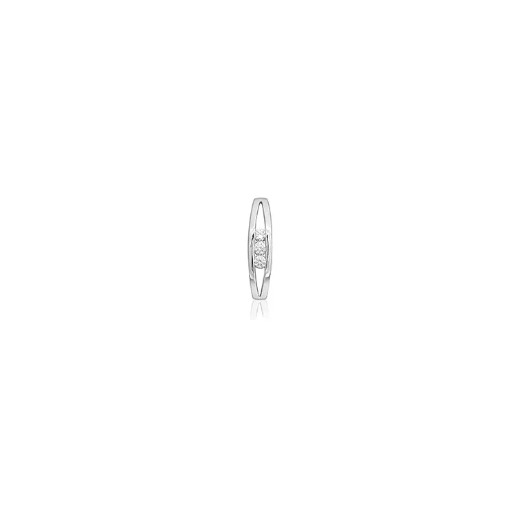 Langt diamantvedhæng i 14 karat hvidguld 0,10 ct
