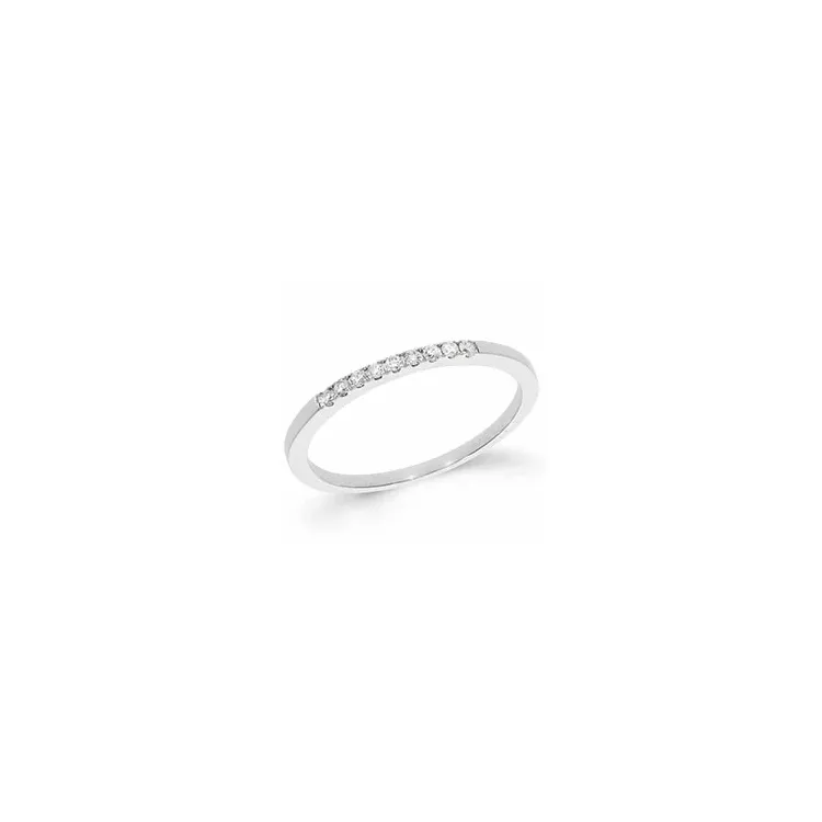 Smal diamant hvidguldsring i 14 karat hvidguld 0,09 ct
