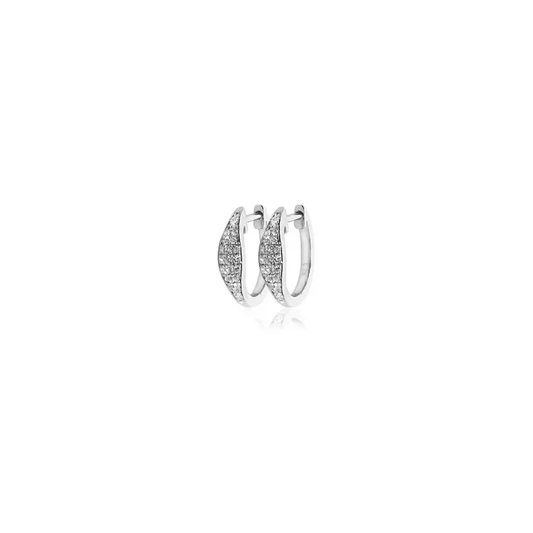 diamant creoler i 14 karat hvidguld med diamant 