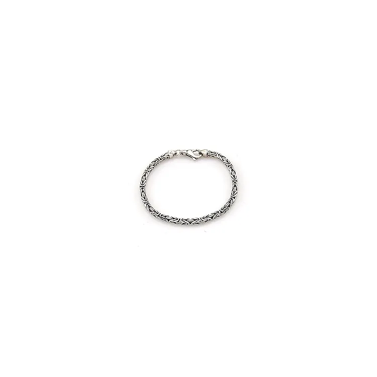 kongearmbånd i oxideret sterlingsølv 20 cm x 3,7 mm