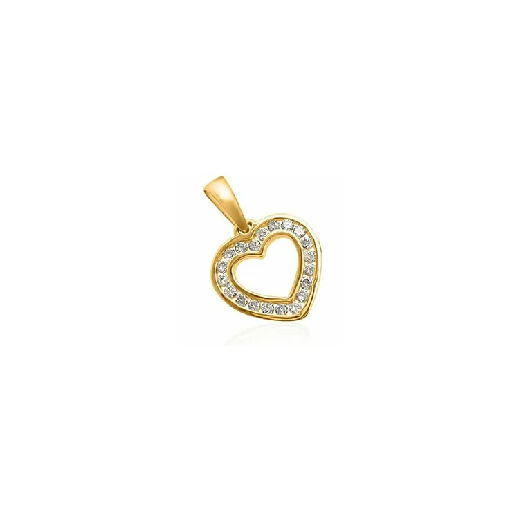 hjerte diamant vedhæng i 14 karat guld 0,20 ct