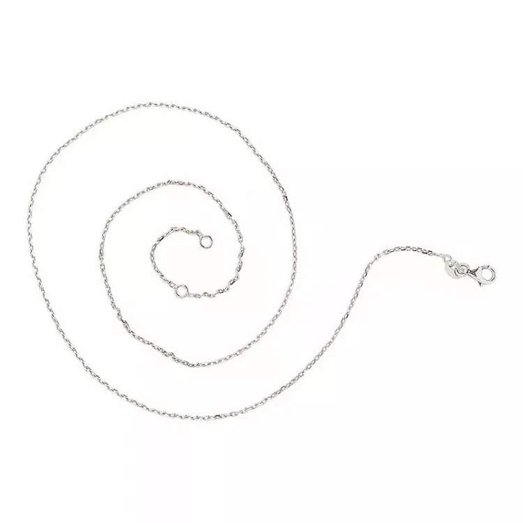 Ankerhalskæde i rhodineret sølv 45 plus 3cm x 1,4 mm