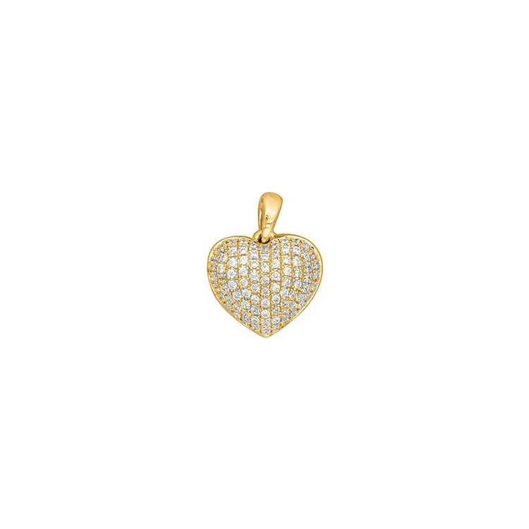 Trendy hjerte diamantvedhæng i 14 karat guld 0,30 ct