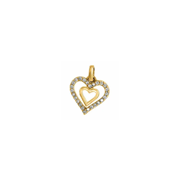 Trendy hjerte diamantvedhæng i 14 karat guld 0,13 ct