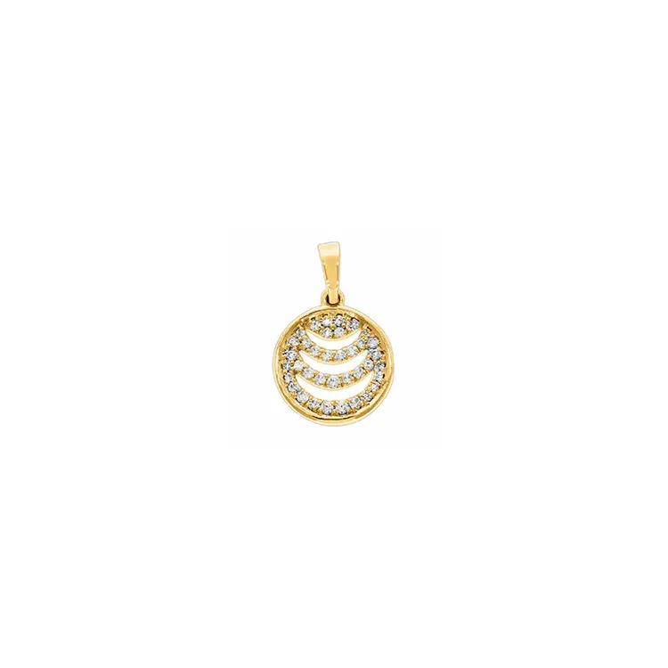 rundt diamantvedhæng i 14 karat guld 0,16 ct
