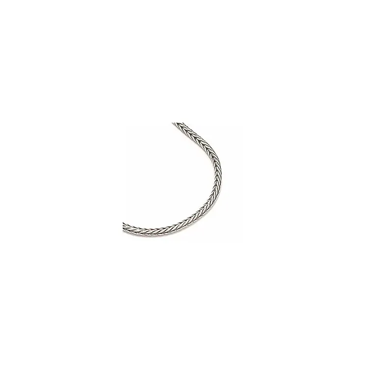kort rævehalekæde i oxideret sterlingsølv 38 cm x 1,7 mm
