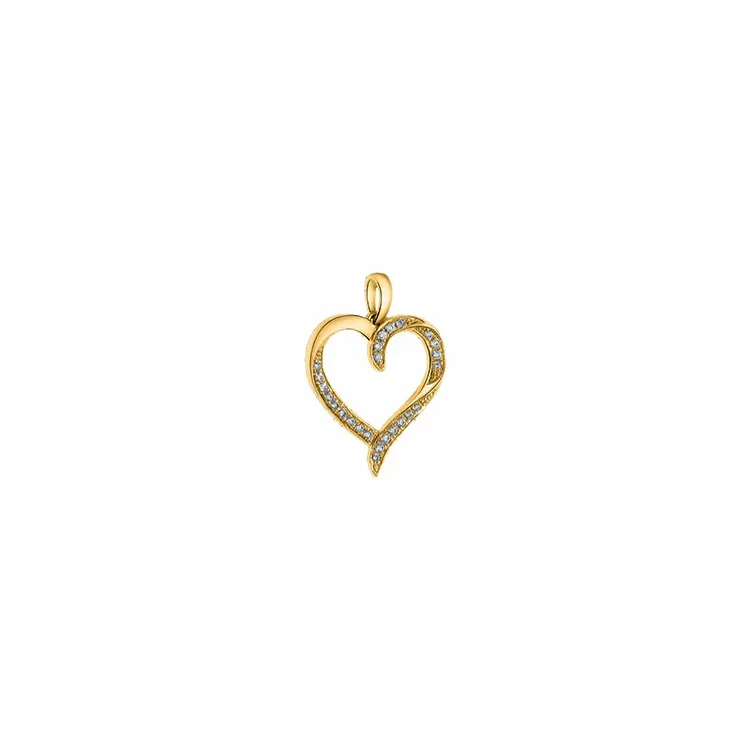 Hjerte diamantvedhæng i 14 karat guld 0,08 ct