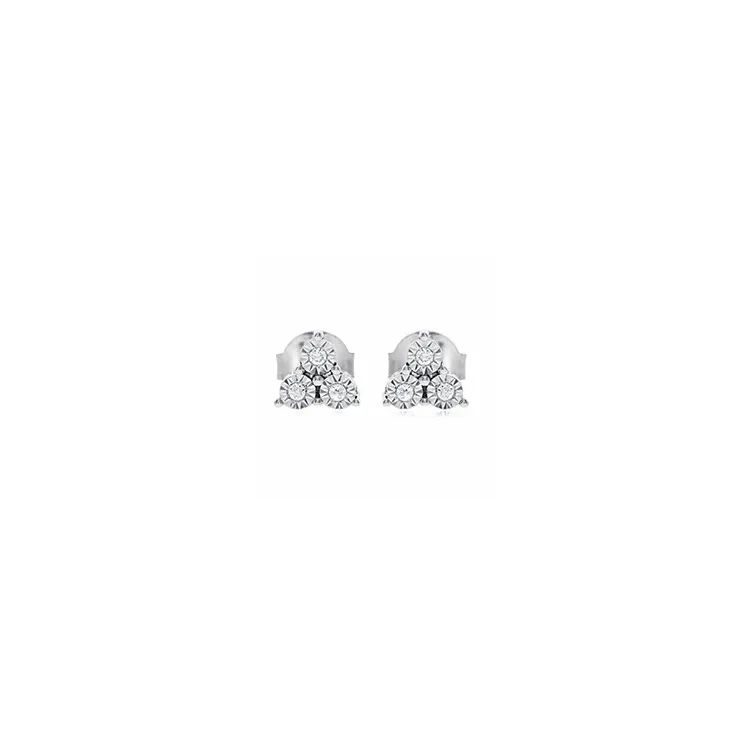Trendy diamant ørestikker i 14 karat hvidguld med diamanter
