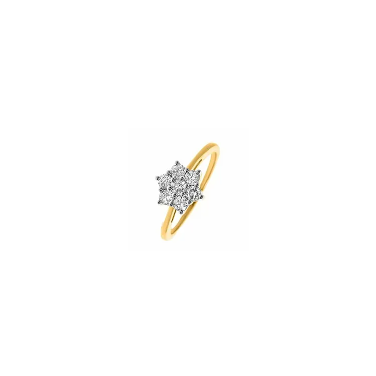 Stjerne diamant guld ring i 14 karat guld 0,36 ct