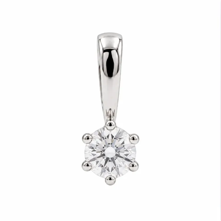 0,10 ct lab grown diamant solitairevedhæng i sølv