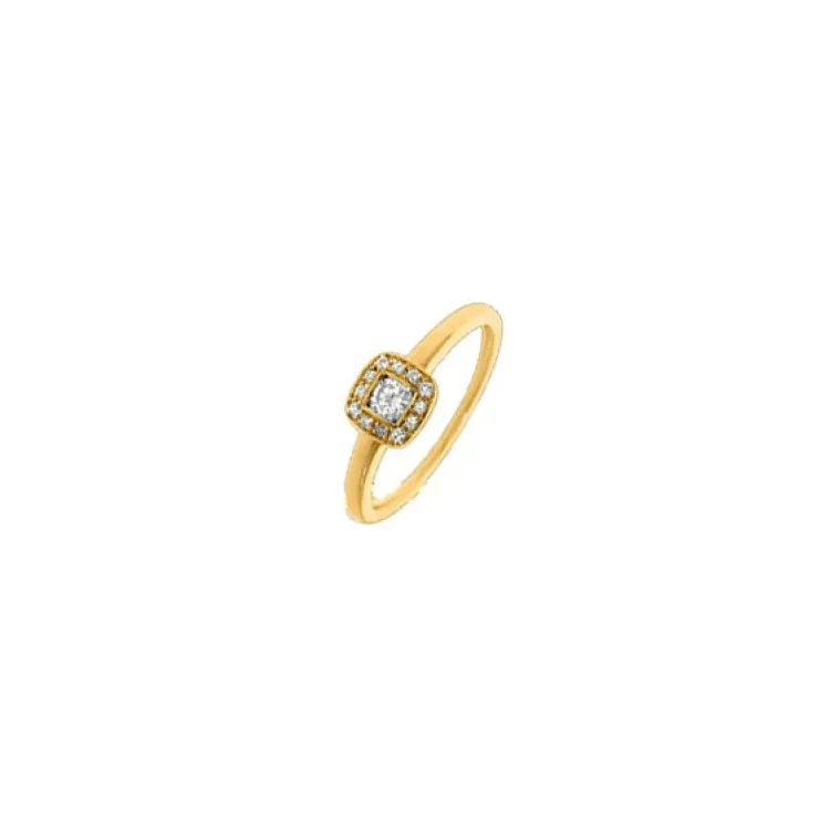 blå diamant guld ring i 14 karat guld 0,17 ct