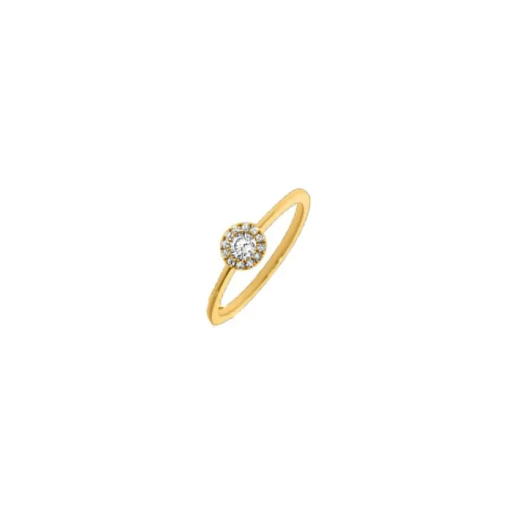 rund diamantring i 14 karat guld 0,16 ct