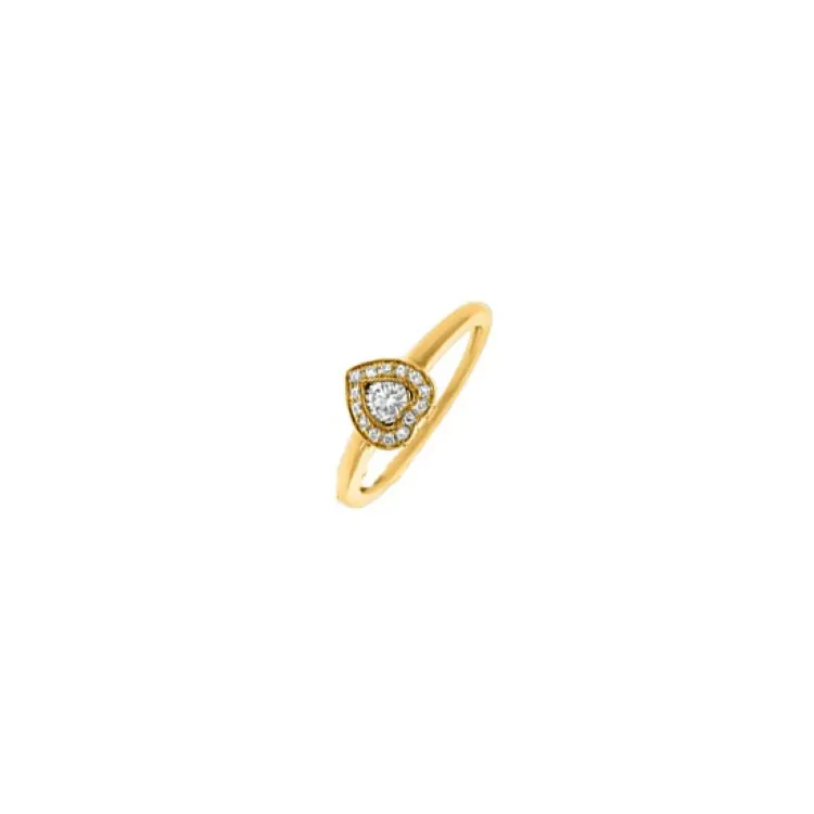 hjerte guldring i 14 karat guld 0,18 ct