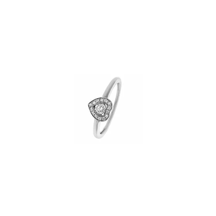 Hjerte diamant ring i 14 karat hvidguld 0,18 ct