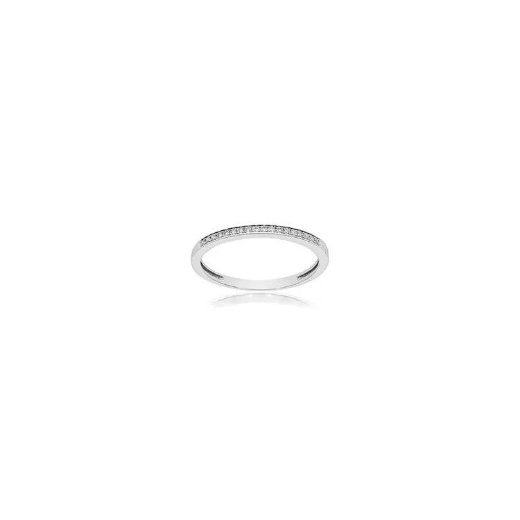 Smal diamant hvidguldsring i 14 karat hvidguld 0,07 ct