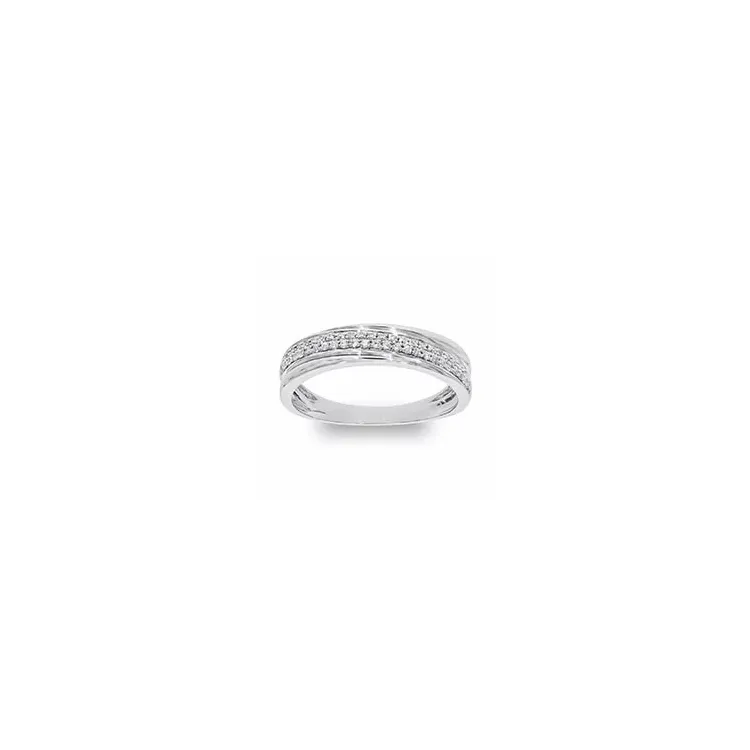 Billige diamantring i 14 karat hvidguld 0,20 ct