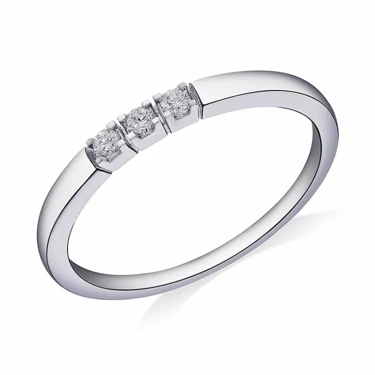 Diamant hvidgulds alliancering i 14 karat hvidguld 0,09 ct