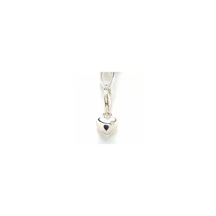 zirkon charm i sølv 