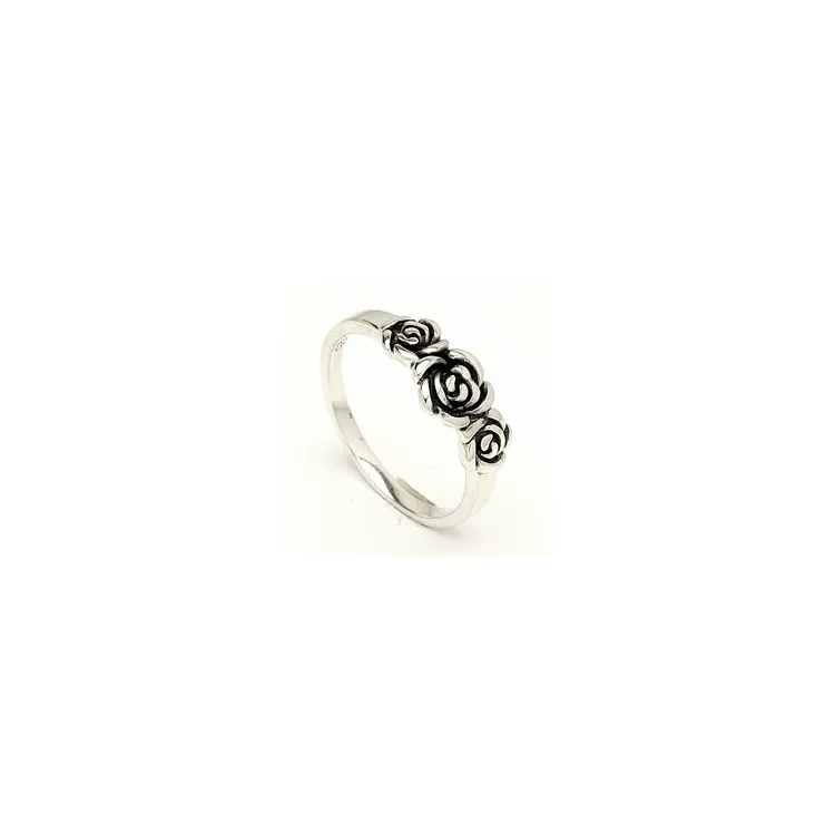 Rose ring i oxideret sterlingsølv