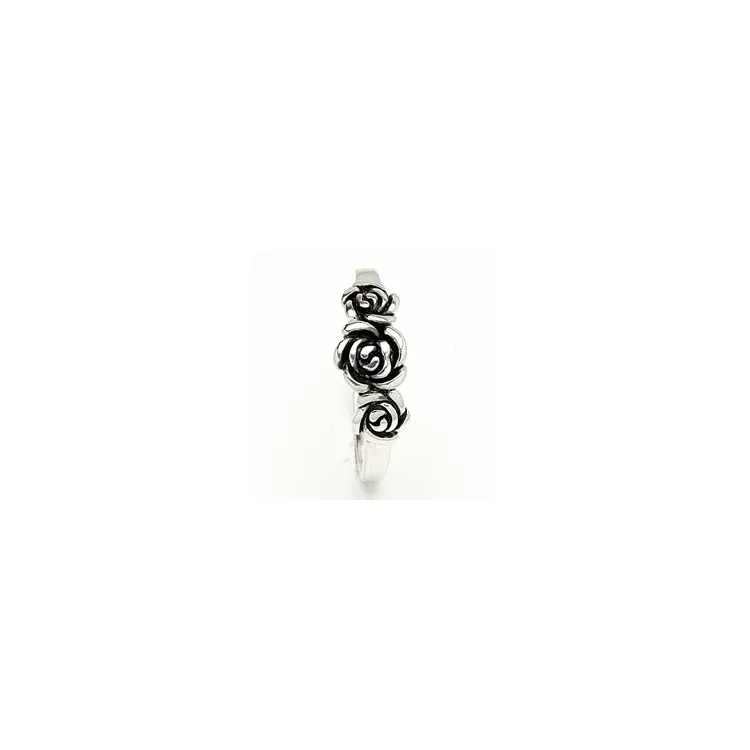 Rose ring i oxideret sterlingsølv