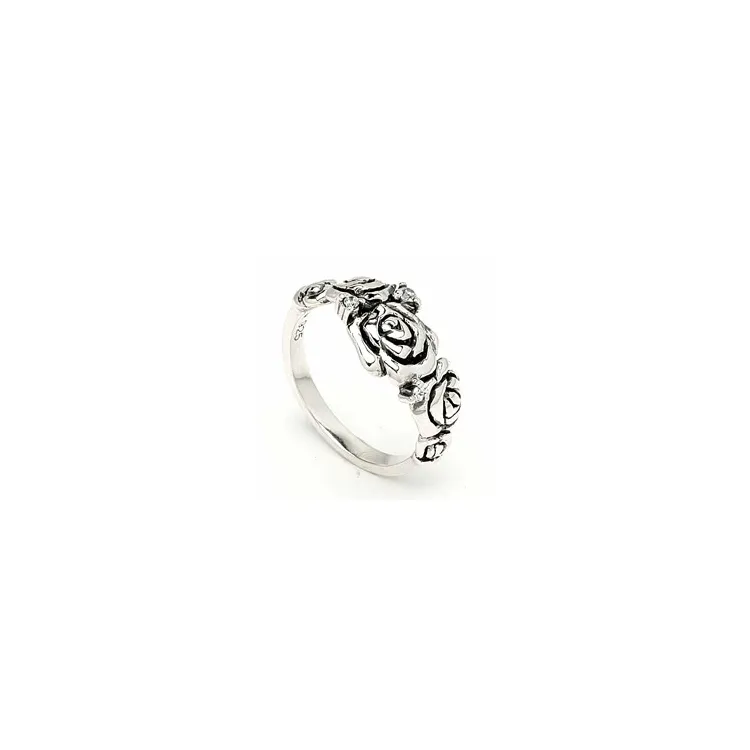 Rose ring i oxideret sterlingsølv