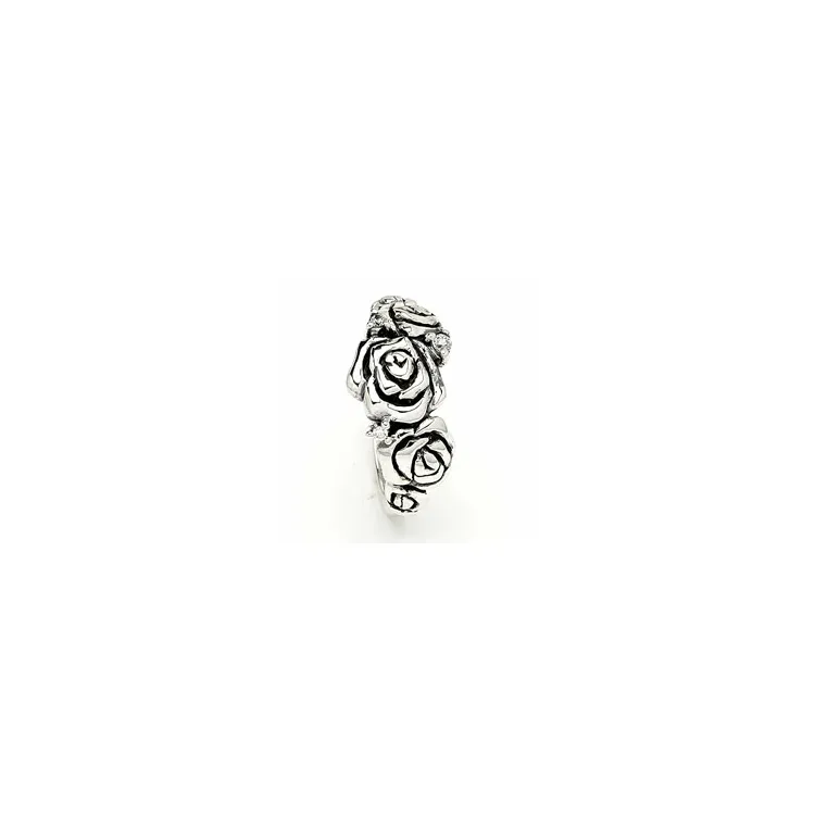 Rose ring i oxideret sterlingsølv