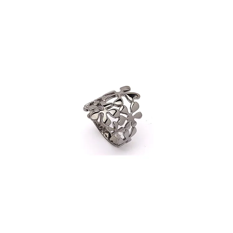 Fingerringe: ring i sort rhodineret sølv