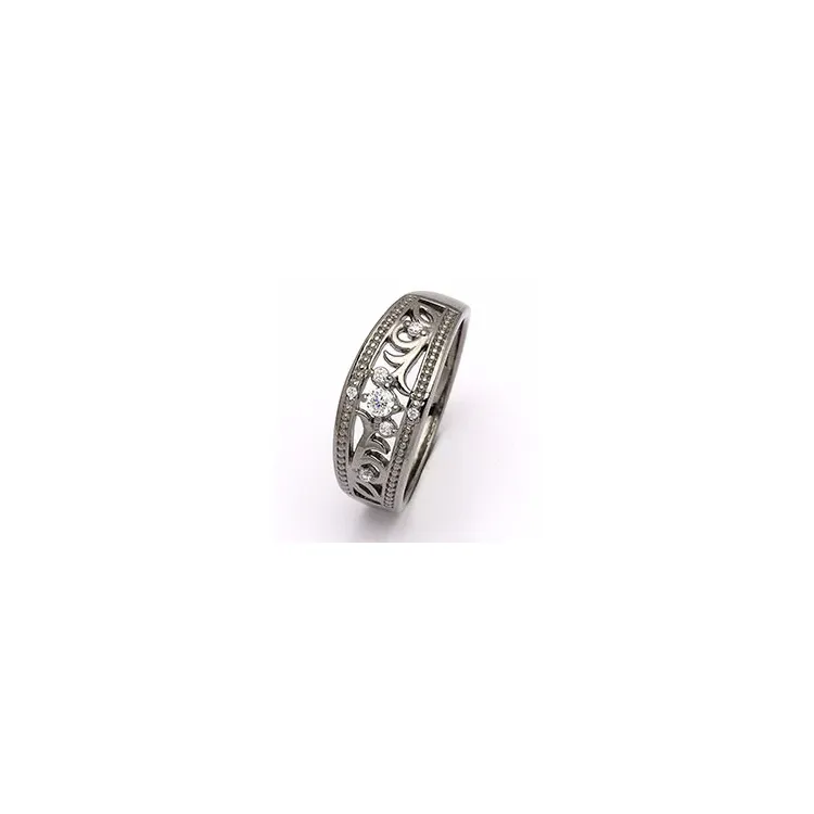 ring i sort rhodineret sølv