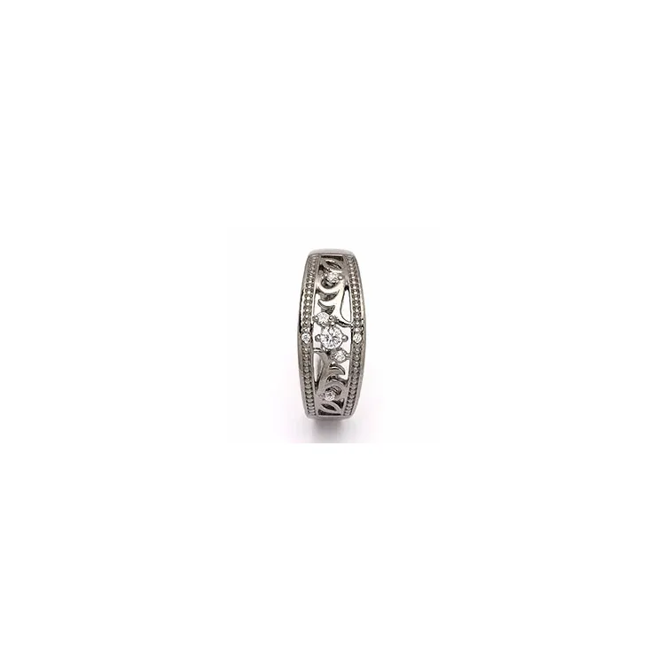 ring i sort rhodineret sølv