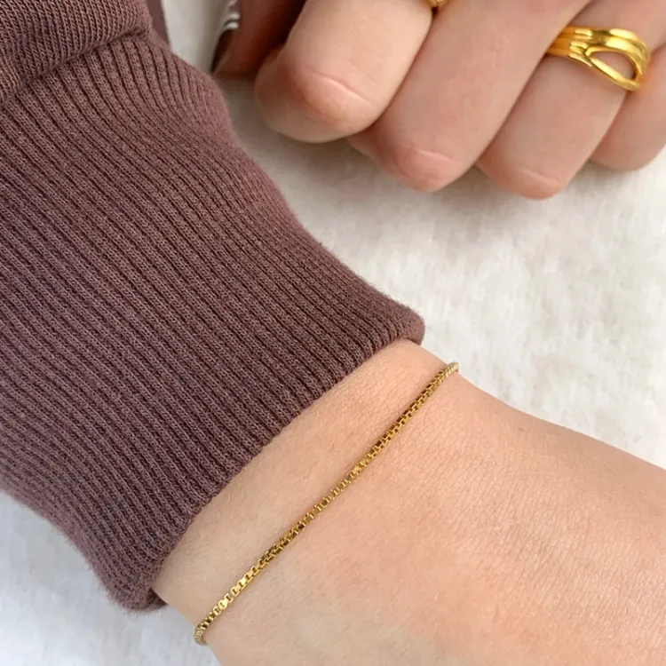 Veneziaarmbånd i forgyldt sølv  x 1,3 mm
