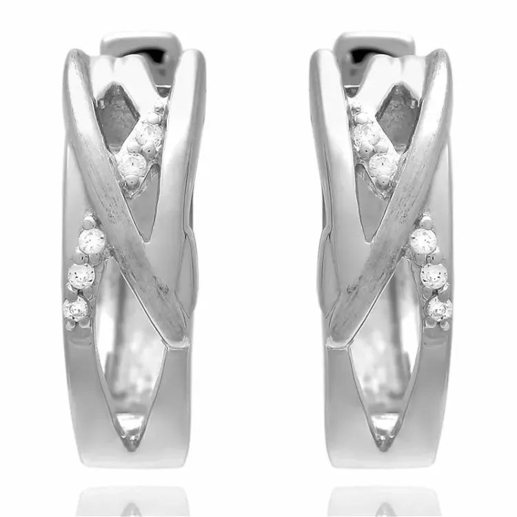 16,5 mm zirkon creoler i sølv