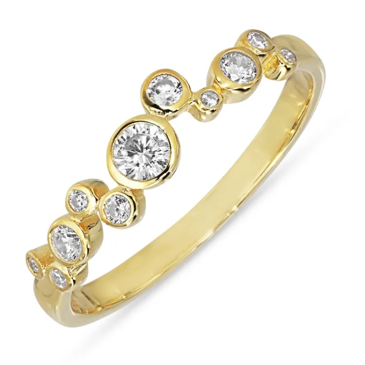hvid zirkon ring i forgyldt sølv - Bubbly Sparkle
