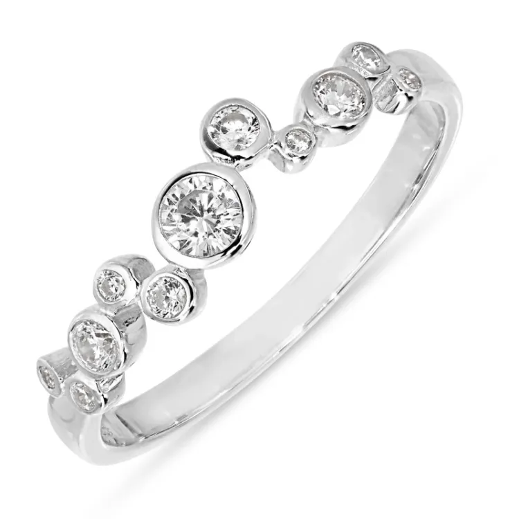 hvid zirkon ring i sølv - Bubbly Sparkle