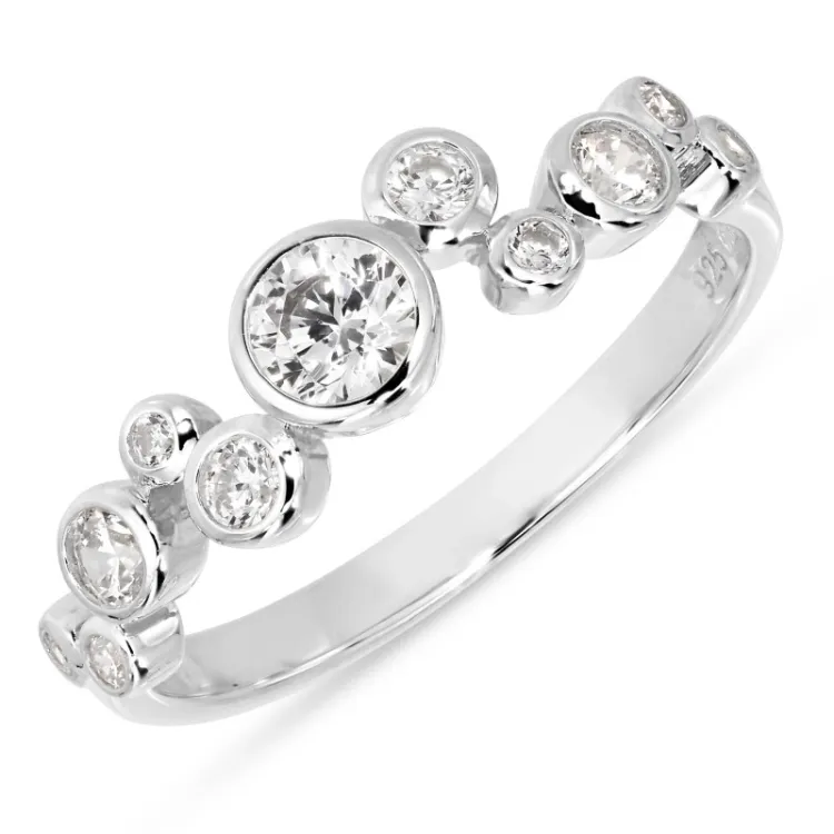 hvid zirkon ring i sølv - Bubbly Sparkle