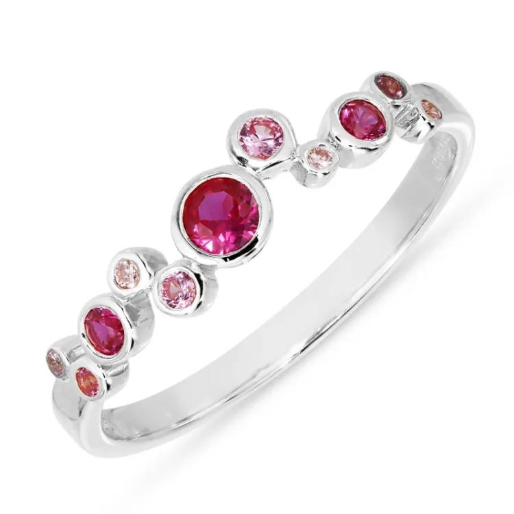 pink zirkon ring i sølv - Bubbly Twist