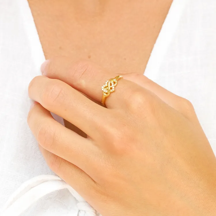 infinity zirkon ring i forgyldt sølv