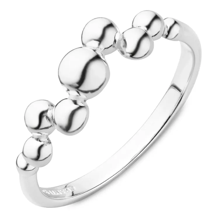 kugle ring i sølv - Bubbly Pure