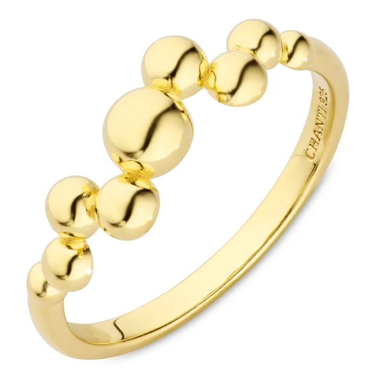 kugle ring i forgyldt sølv - Bubbly Pure