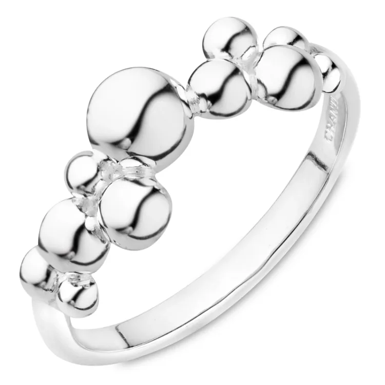 kugle ring i sølv - Bubbly Pure