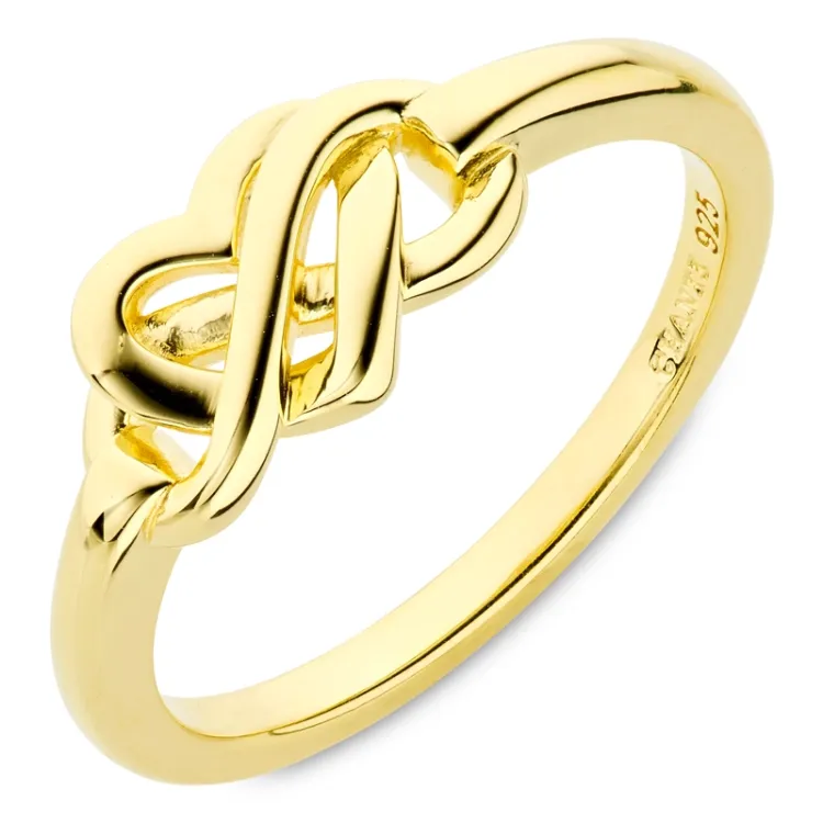 infinity ring i forgyldt sølv - Amoré
