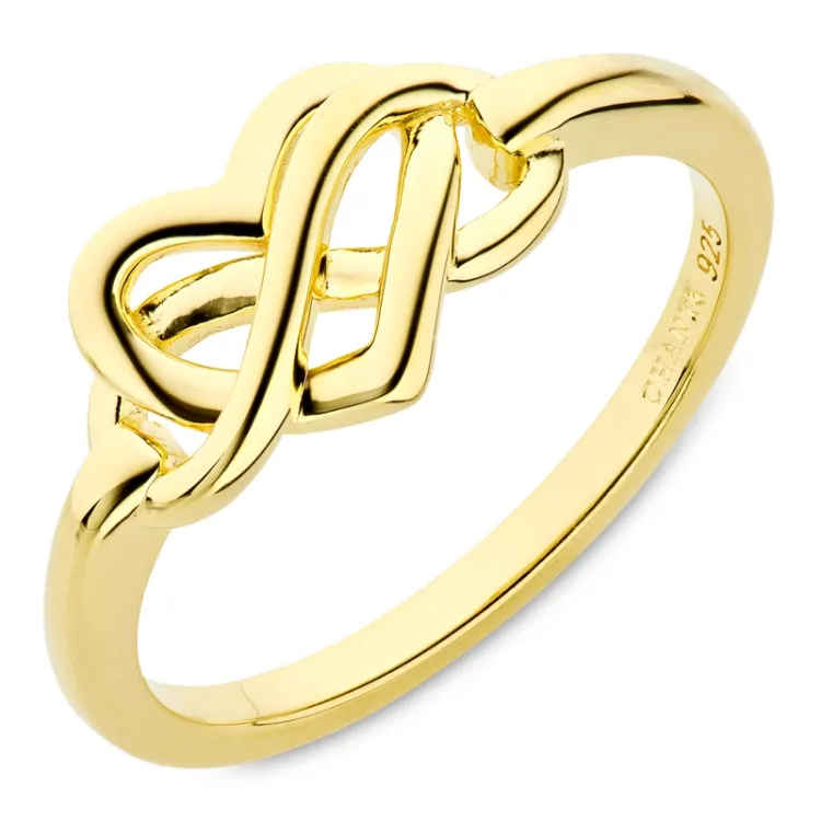 infinity ring i forgyldt sølv - Amoré