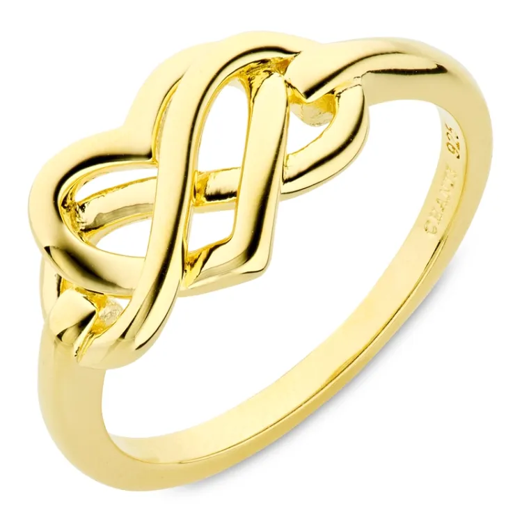 infinity ring i forgyldt sølv - Amoré