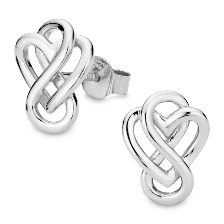 hjerte infinity øreringe i sølv - Amoré