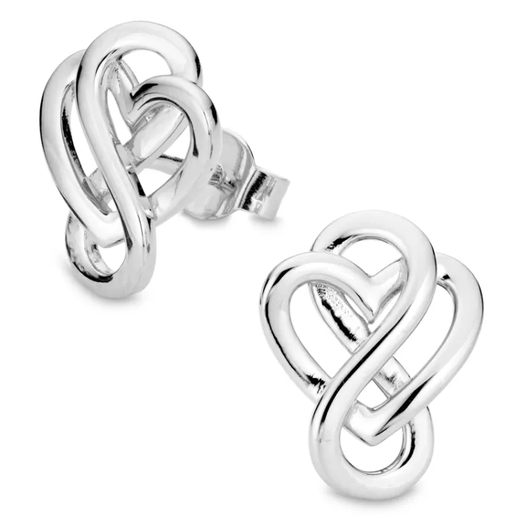 hjerte infinity øreringe i sølv - Amoré