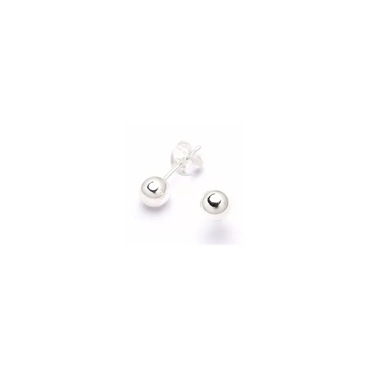 6 mm kugle ørestikker i sølv